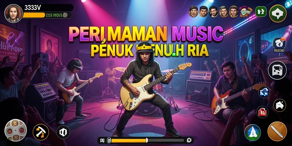 Tampilan gameplay seru dari aplikasi musik 333V.
