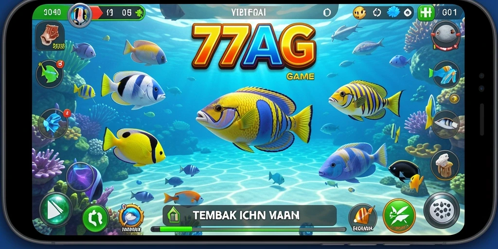 Gameplay intens di 77AG dengan aksi menembak ikan.