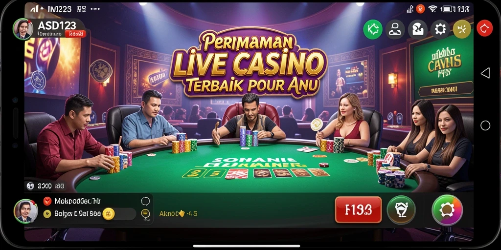 Tampilan utama gameplay Live Casino dengan dealer profesional.