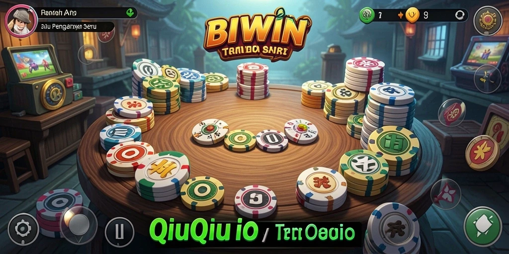 Tampilan gameplay menegangkan dalam permainan QiuQiu.