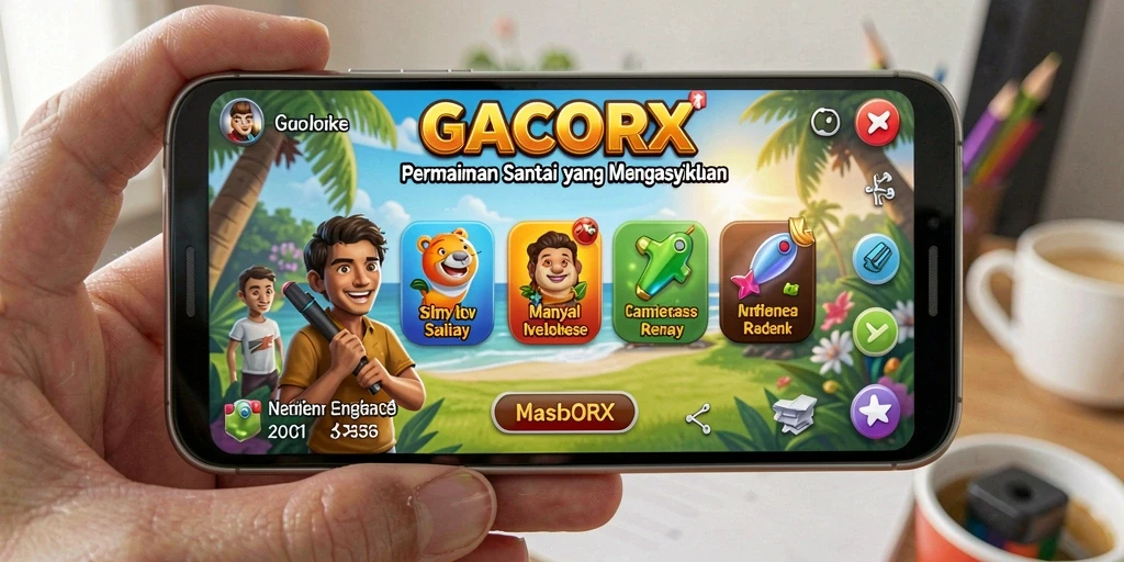 Screenshot GACORX menampilkan karakter lucu dan gameplay yang seru.