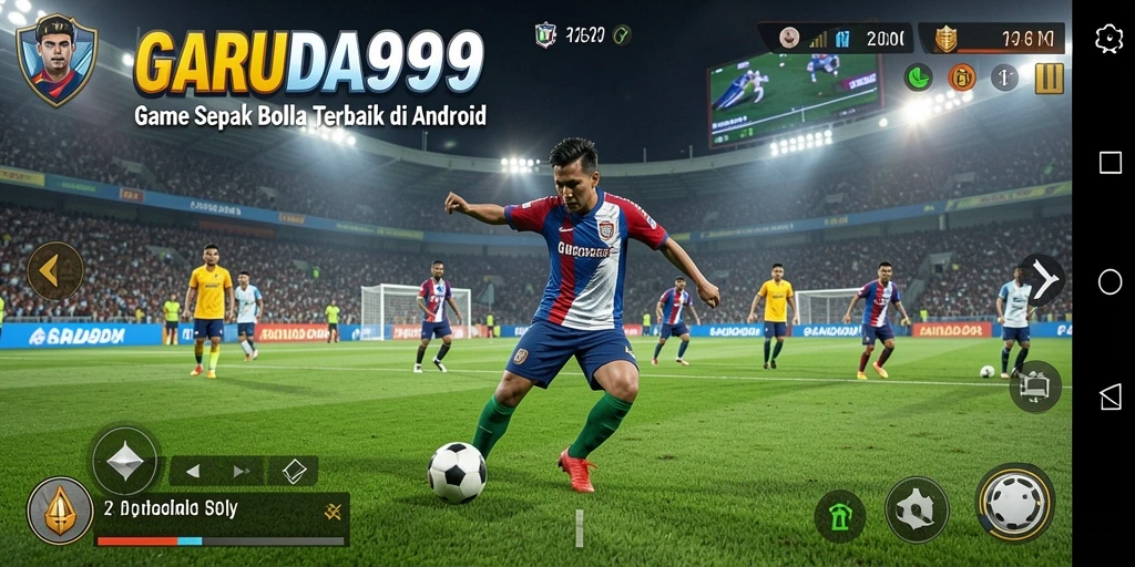 Tampilan gameplay menarik GARUDA999 dengan aksi sepak bola yang seru.