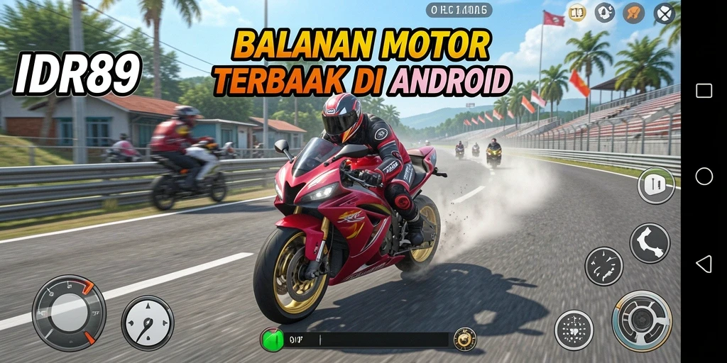 Screenshot gameplay IDR89 menunjukkan aksi balapan yang mendebarkan.