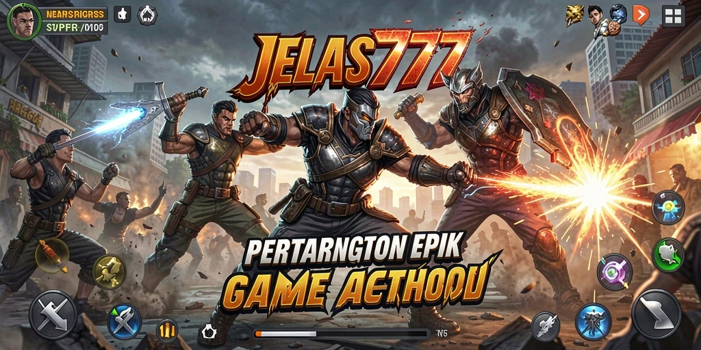 Screenshot gameplay JELAS777 menampilkan aksi pertarungan yang mendebarkan.