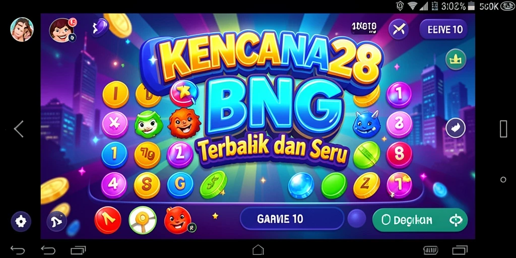 Tampilan gameplay KENCANA28 yang penuh warna dan seru.