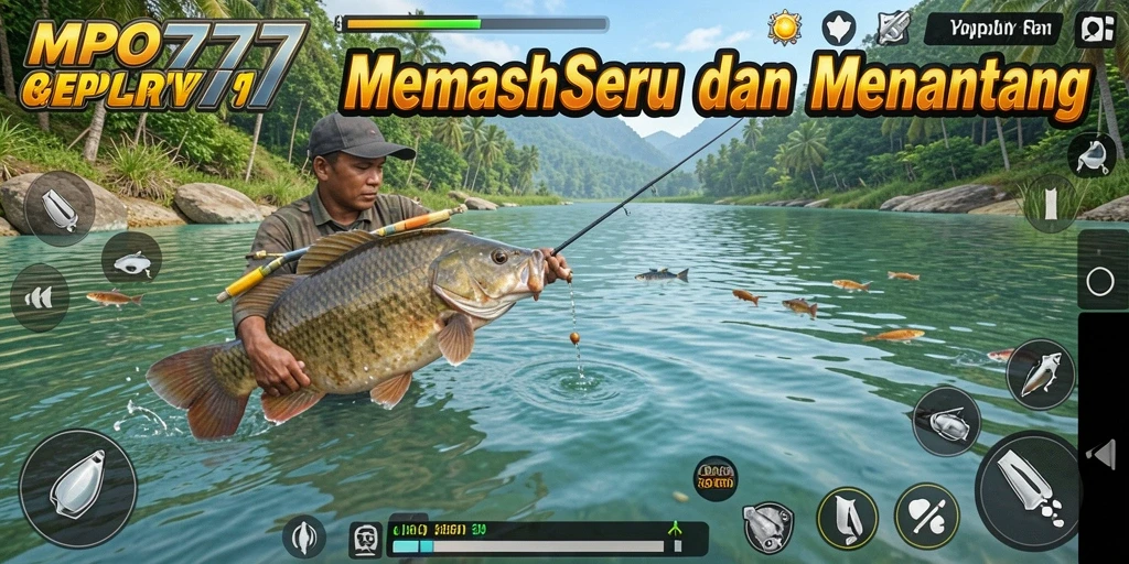 Screenshot gameplay MPO777 menampilkan aksi memancing yang nyata dan menantang.