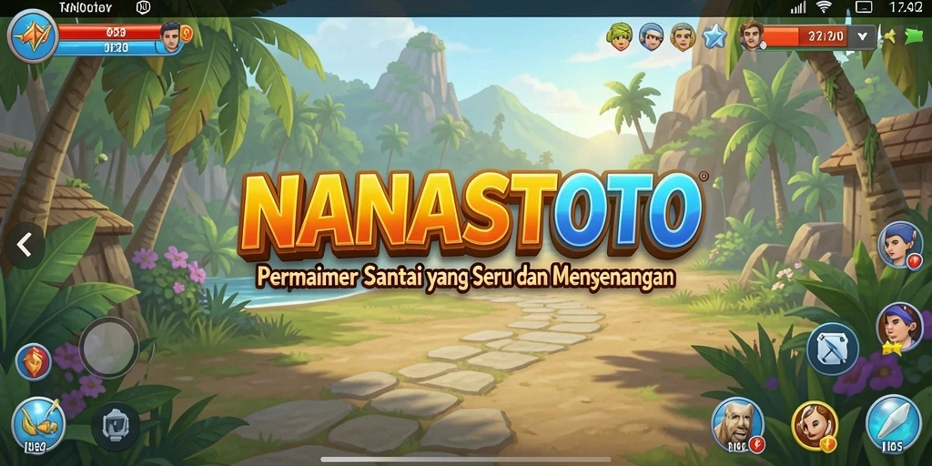 Tampilan gameplay NANASTOTO yang ceria dan menarik.