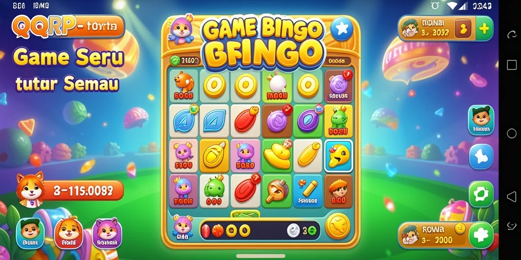 Tampilan screenshot utama QQRP menampilkan momen seru dalam permainan Bingo.