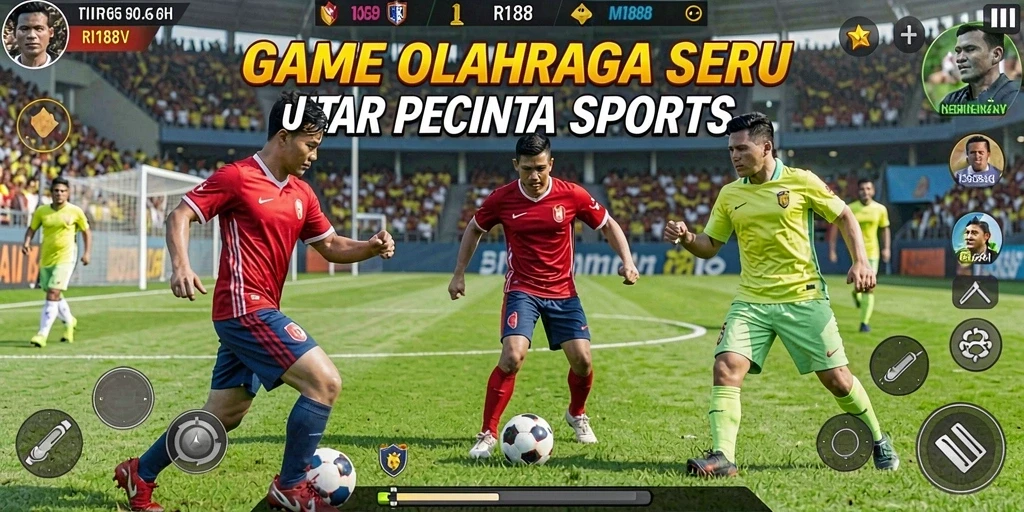 Tampilan screenshot utama RI188 yang menunjukkan aksi seru dalam permainan olahraga.