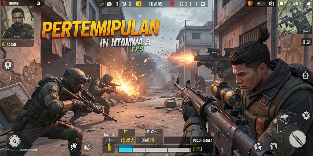 Gameplay seru T9999 dengan aksi tembak-menembak intens.