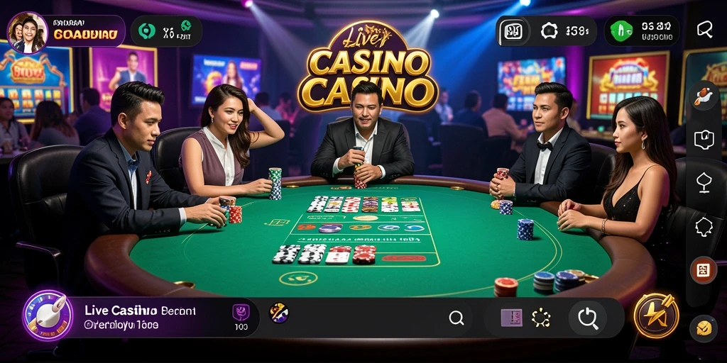 Tampilan menarik dari gameplay Live Casino di W67.